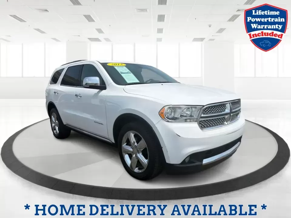 2013 Dodge Durango Citadel AWD (1C4RDJEG0DC) with an 3.6L V6 DOHC 24V engine, 5-Speed Automatic transmission, located at 1184 Kauffman Ave, Fairborn, OH, 45324, (937) 908-9800, 39.807072, -84.030914 - Need one SUV that can handle the weekday school run, a long I675 commute, and a loaded-up weekend to John Bryan State Park? This 2013 Dodge Durango Citadel AWD brings three-row practicality and upscale comfort together in a way that fits real life in Fairborn-whether you're shuttling kids to practic- Photo#0