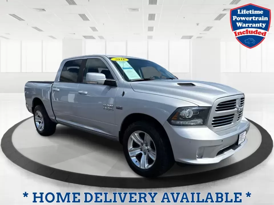 2016 Ram 1500 Sport Crew Cab SWB 4WD (1C6RR7MT4GS) with an 5.7L V8 OHV 16V engine, 6A transmission, located at 880 E. National Road, Vandalia, OH, 45377, (937) 908-9800, 39.891918, -84.183594 - Need a truck that can handle weekday work, weekend towing, and spur-of-the-moment road trips without feeling like a chore to drive? This **2016 Ram 1500 Sport Crew Cab SWB 4WD** is built for the Vandalia lifestyle-whether you're hauling gear up **I75**, running errands along **E. National Road**, or - Photo#0