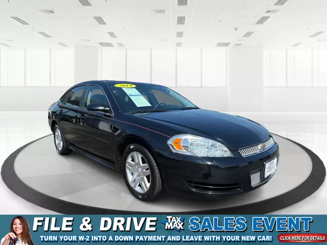 2014 Chevrolet Impala Limited LT (2G1WB5E3XE1) with an 3.6L V-6 gasoline direct injection engine, located at 1230 East Main St, Xenia, OH, 45385, (937) 908-9800, 39.688026, -83.910172 - Are you ready for your next adventure, whether it's a family road trip, a daily commute, or simply running errands around Fairborn? The 2014 Chevrolet Impala Limited LT is the perfect sedan to elevate your driving experience. With its stylish black exterior and reliable performance, this vehicle is - Photo#0